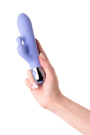 Сиреневый вибратор с клиторальной стимуляцией Crocus - 17,5 см. 