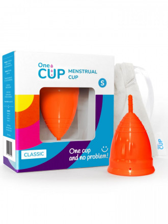 Оранжевая менструальная чаша OneCUP Classic - размер S 