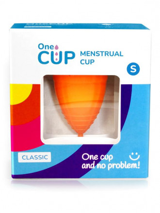 Оранжевая менструальная чаша OneCUP Classic - размер S 