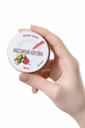 Массажная свеча «Массажный коктейль» с ароматом пина колады - 30 мл. 