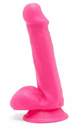 Розовый фаллоимитатор Happy Dicks Dildo 6 inch Balls - 15,2 см. 