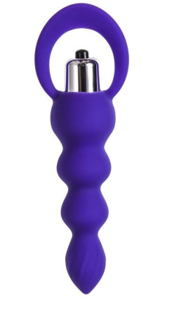 Фиолетовая анальная вибровтулка Twisty - 14 см. 