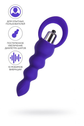 Фиолетовая анальная вибровтулка Twisty - 14 см. 