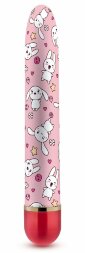 Яркий вибромассажёр с принтом Sweet Bunny - 17,8 см.