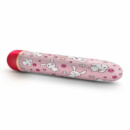 Яркий вибромассажёр с принтом Sweet Bunny - 17,8 см. 