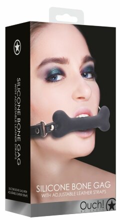 Черный кляп-косточка Bone Gag 