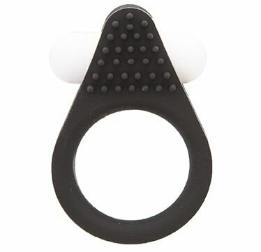 Чёрное эрекционное кольцо LIT-UP SILICONE STIMU RING 1 BLACK 