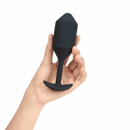 Черная пробка для ношения с вибрацией Snug Plug 4 - 14 см. 