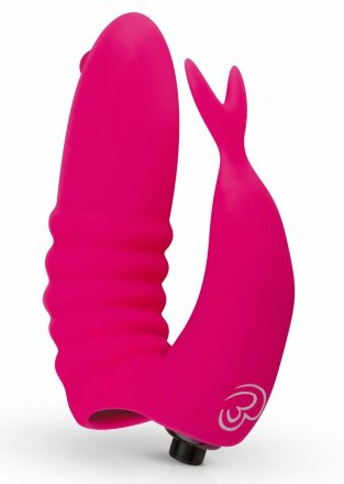 Ярко-розовая вибронасадка на палец Finger Vibrator 
