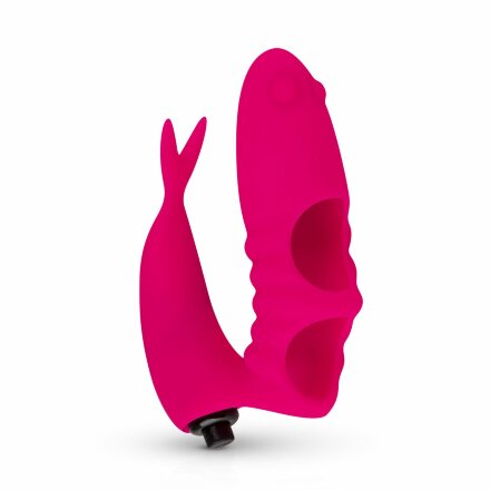 Ярко-розовая вибронасадка на палец Finger Vibrator 