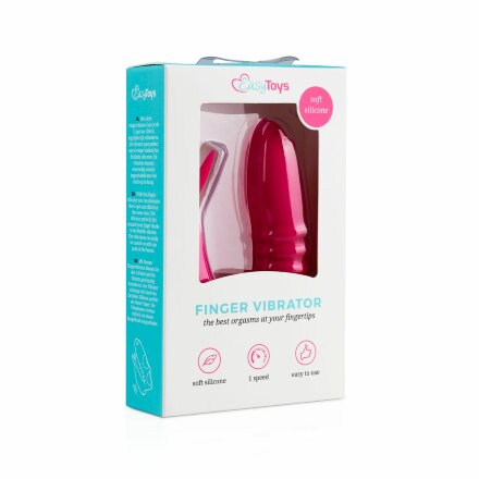 Ярко-розовая вибронасадка на палец Finger Vibrator 