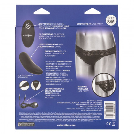 Черные кружевные трусики с вибромассажером Remote Control Panty Set S/M 