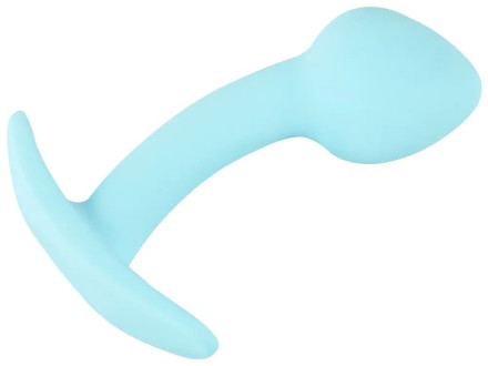 Голубая анальная втулка Mini Butt Plug - 7,1 см. 