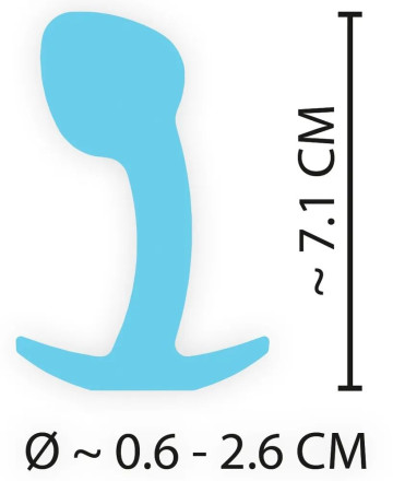 Голубая анальная втулка Mini Butt Plug - 7,1 см. 
