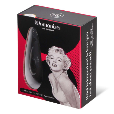 Черный бесконтактный клиторальный стимулятор Womanizer Marilyn Monroe Special Edition 