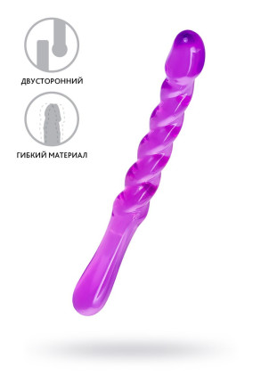 Фиолетовый двусторонний фаллоимитатор Tanza - 27,5 см. 