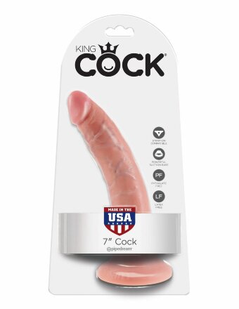 Телесный фаллоимитатор с присоской 7&quot; Cock - 17,8 см. 