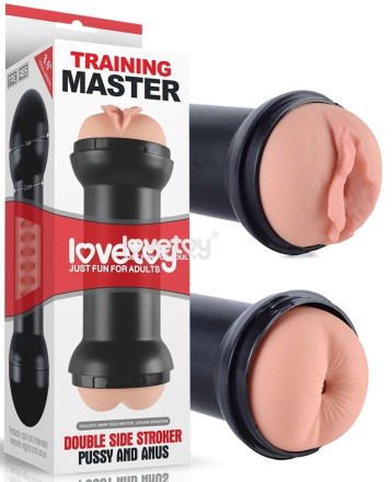 Телесный двусторонний мастурбатор Training Master Double Side Stroker Pussy and Anus 