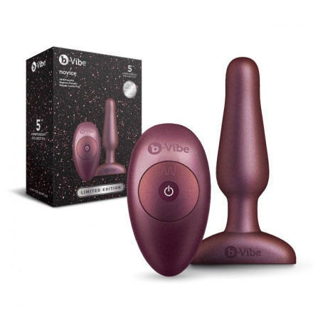 Бордовая анальная вибропробка Novice Plug - 10,2 см. 