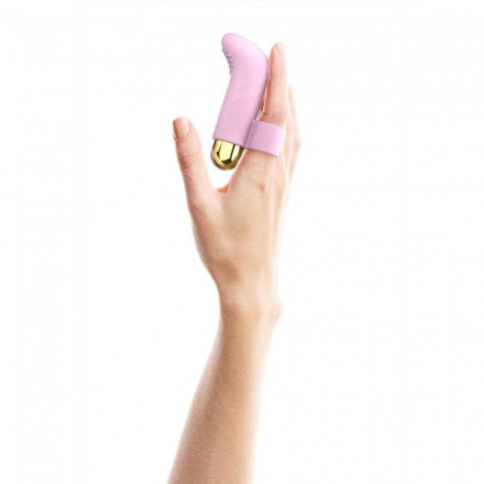 Розовый вибратор на палец Touch Me - 8,6 см. 