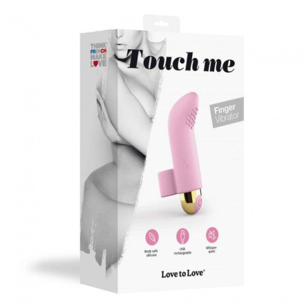 Розовый вибратор на палец Touch Me - 8,6 см. 