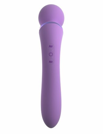 Фиолетовый двусторонний вибростимулятор Duo Wand Massage-Her - 19,6 см. 