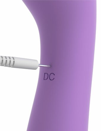 Фиолетовый двусторонний вибростимулятор Duo Wand Massage-Her - 19,6 см. 