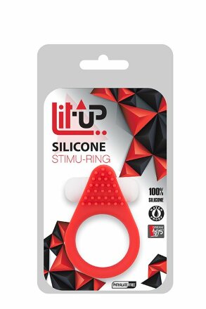 Красное эрекционное кольцо LIT-UP SILICONE STIMU RING 1 RED 