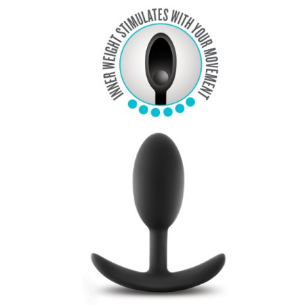 Черная анальная пробка Silicone Vibra Slim Plug Medium - 10,2 см. 