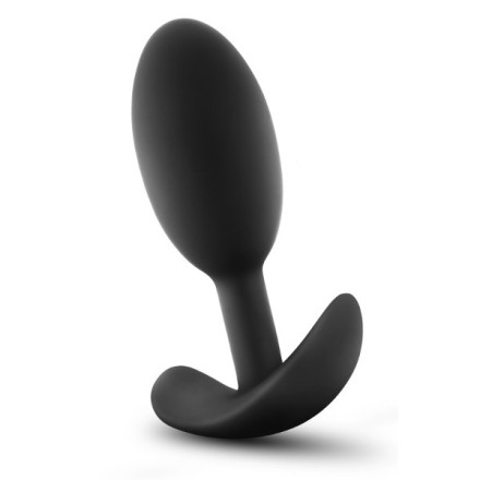 Черная анальная пробка Silicone Vibra Slim Plug Medium - 10,2 см. 