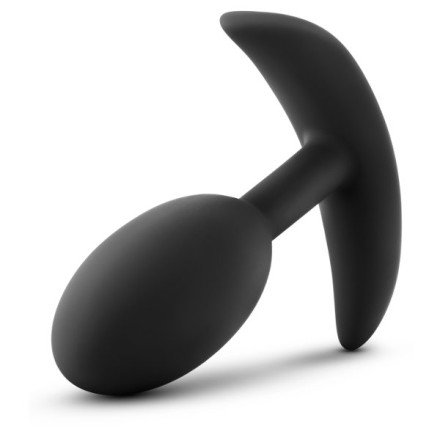 Черная анальная пробка Silicone Vibra Slim Plug Medium - 10,2 см. 