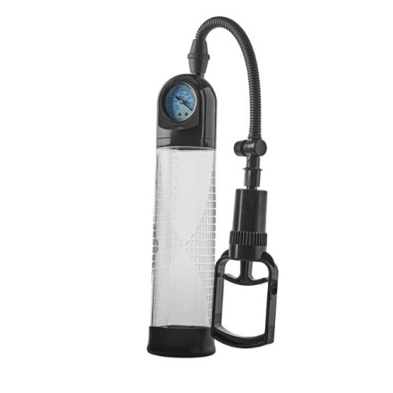 Прозрачная вакуумная помпа с манометром Deluxe Penis Pump 