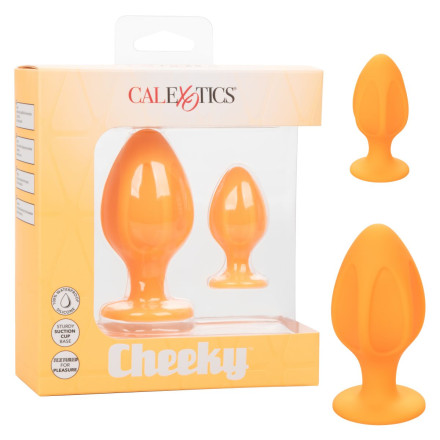 Набор из двух оранжевых анальных пробок Cheeky 
