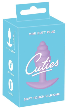Фиолетовая анальная втулка Mini Butt Plug - 7,5 см. 