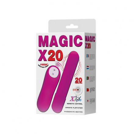 Розовая удлиненная вибропуля Magic x20 