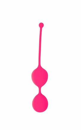 Розовые двойные вагинальные шарики Cosmo с хвостиком для извлечения 