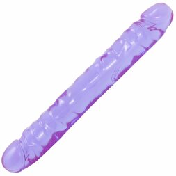 Двухсторонний фиалковый фаллос Crystal Jellies 12&quot; Jr. Double Dong - 30,5 см.