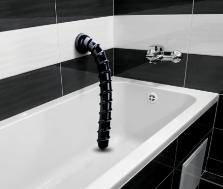 Черный анальный стимулятор-гигант Hosed Ribbed Anal Snake Dildo - 50,8 см. 
