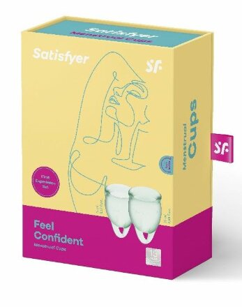 Набор зеленых менструальных чаш Feel confident Menstrual Cup 