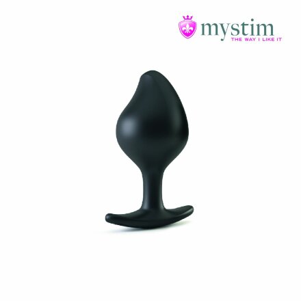 Черная пробка Mystim Rocking Vibe S с возможностью подключения к электростимулятору - 9,7 см. 