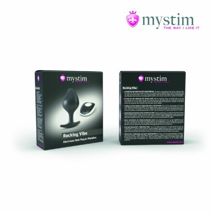 Черная пробка Mystim Rocking Vibe S с возможностью подключения к электростимулятору - 9,7 см. 