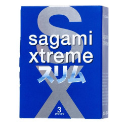 Розовые презервативы Sagami Xtreme FEEL FIT 3D - 3 шт.