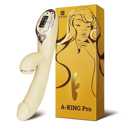 Желтый вибростимулятор A-King Pro - 22,8 см. 