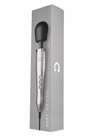 Серебристый вибратор Doxy Die Cast Wand Massager - 34 см. 