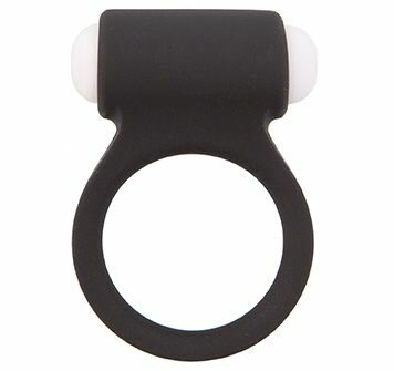 Чёрное эрекционное виброкольцо LIT-UP SILICONE STIMU RING 3 BLACK 