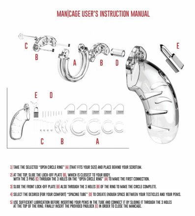 Прозрачный мужской пояс верности Cock Cage Model 06 Chastity 