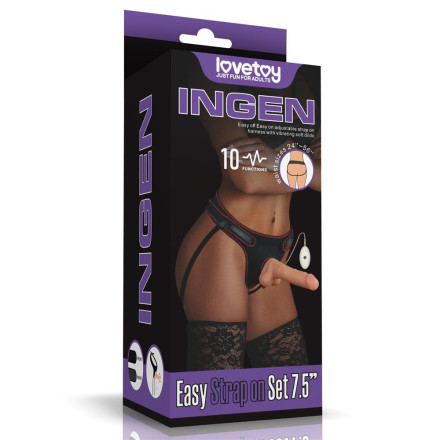 Женский страпон с вибрацией Vibrating Easy Strapon Set 7.5 - 20 см. 