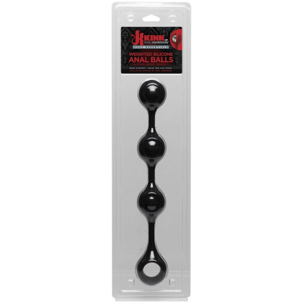 Черные утяжеленные анальные шарики Anal Essentials Weighted Silicone Anal Balls - 34,3 см. 