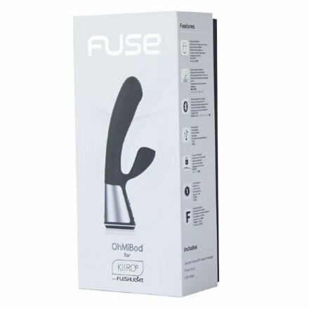 Чёрный интерактивный вибратор Kiiroo Ohmibod Fuse - 18 см. 