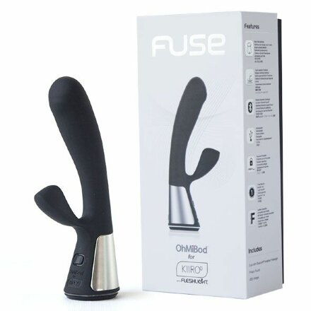 Чёрный интерактивный вибратор Kiiroo Ohmibod Fuse - 18 см. 